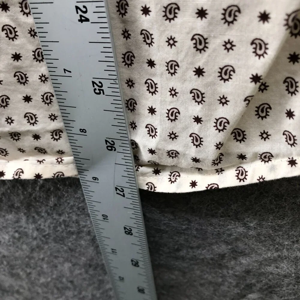 Banana Republic Untucked Fit Shirt Mens S Ivory Paisley Print Long‎ Sleeve